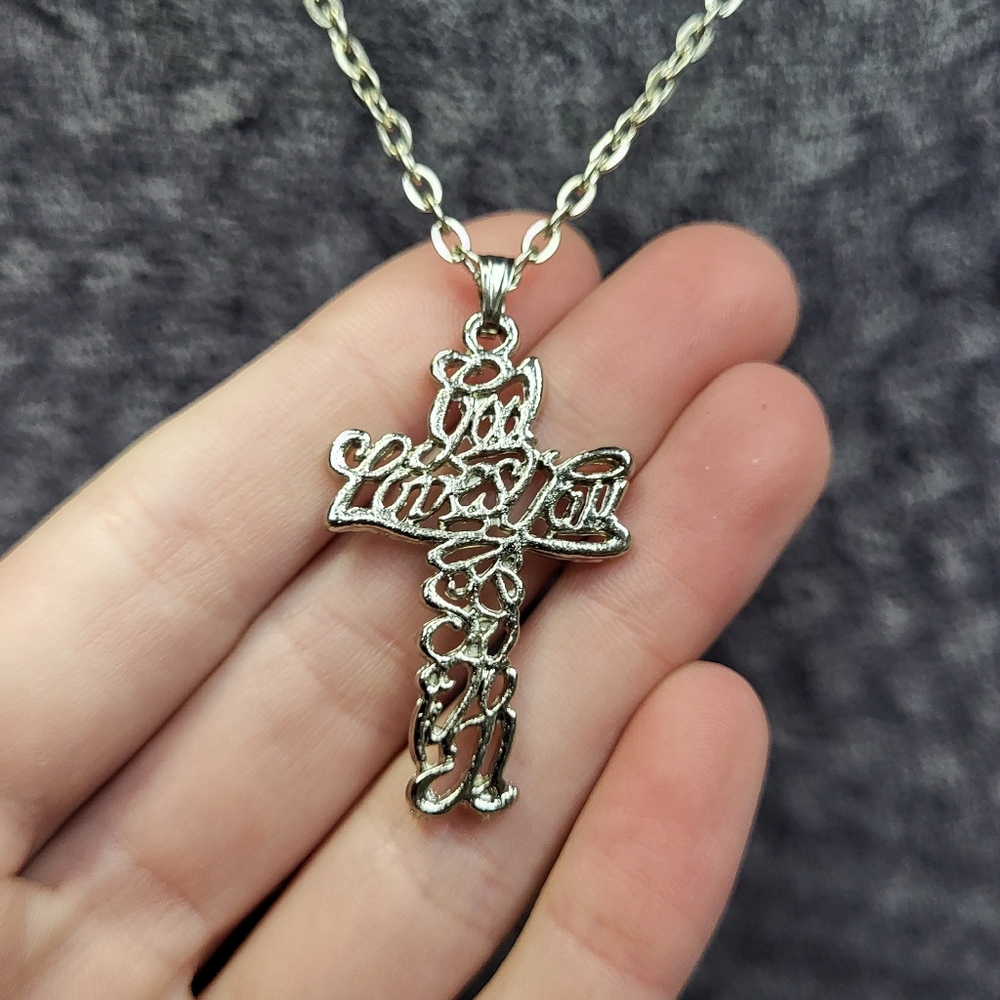 God Loves You Cross Necklace